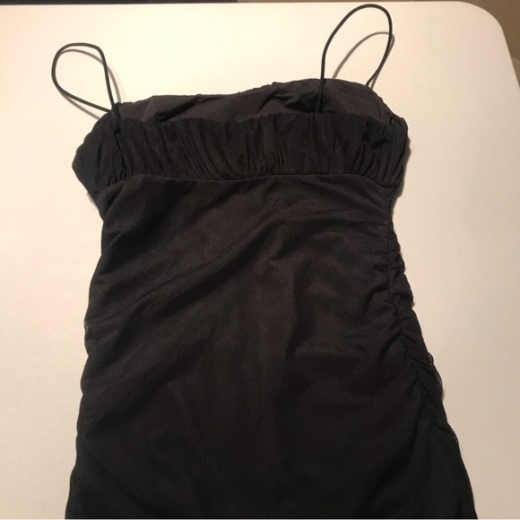 Princess Polly Penney Mesh Overlay Mini Dress In Black Size 4 - Picture 10 of 11